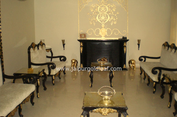 Gold leafing on furniture at Goldleafing on Furniture, Jaipur — Jaipur Gold Leaf