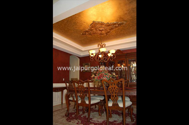 Gold leafing on ceiling at Goldleafing on Ceiling Bungalow at Sodala, Jaipur — Jaipur Gold Leaf