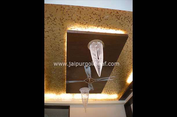 gold Antique texture leafing on ceilling at bungalow civil line - Jaipur