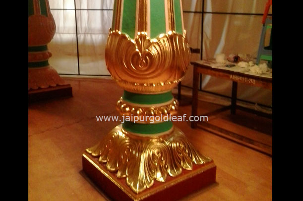 24K Goldleafing on Pillar in  Mysore