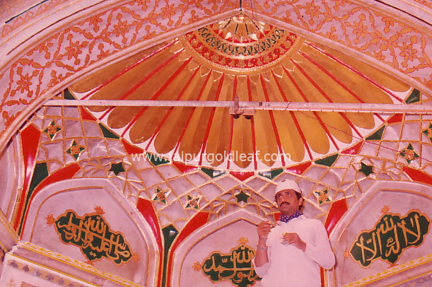24k Goldleafing at Masjid Ajmer Sharif