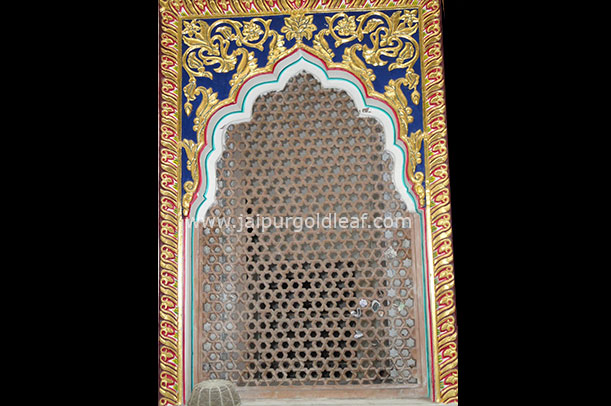 24k Goldleafing on Window at Jaipur