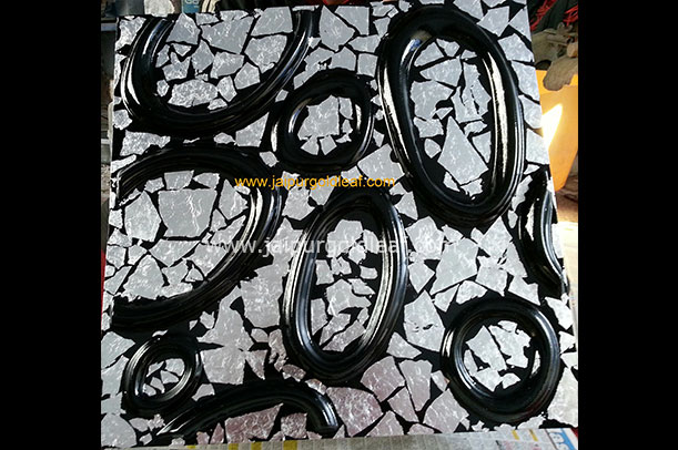 Silver Textur Leafing on My Wall Art Design